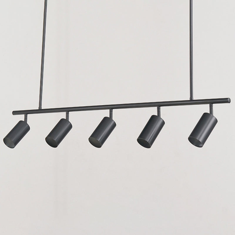 5-Light Cylinder Island Lights Contemporary Metal Island Ceiling Light