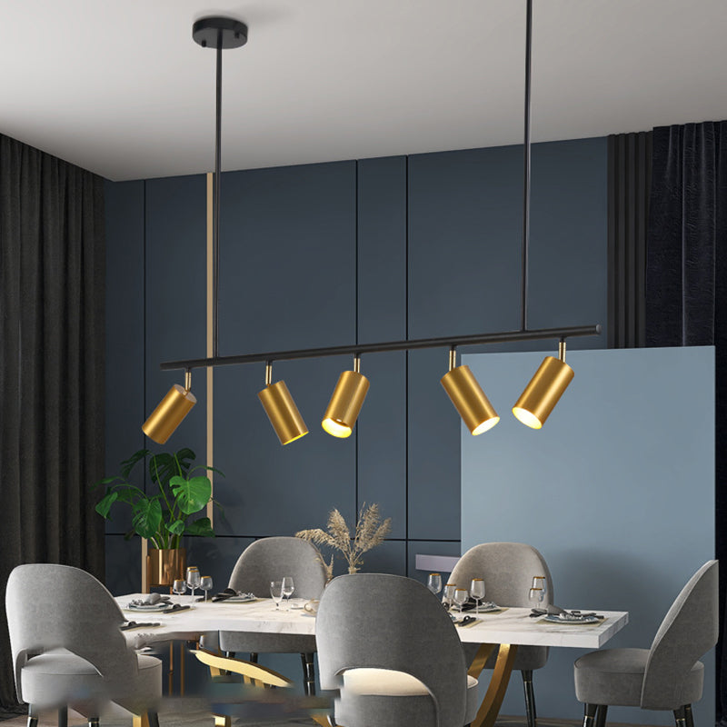 5-Light Cylinder Island Lights Contemporary Metal Island Ceiling Light