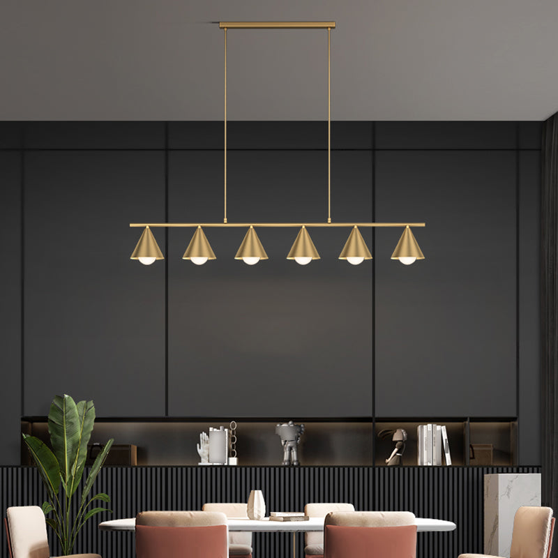 Cone Island Lights Contemporary Metal Island Plafond Light in Gold