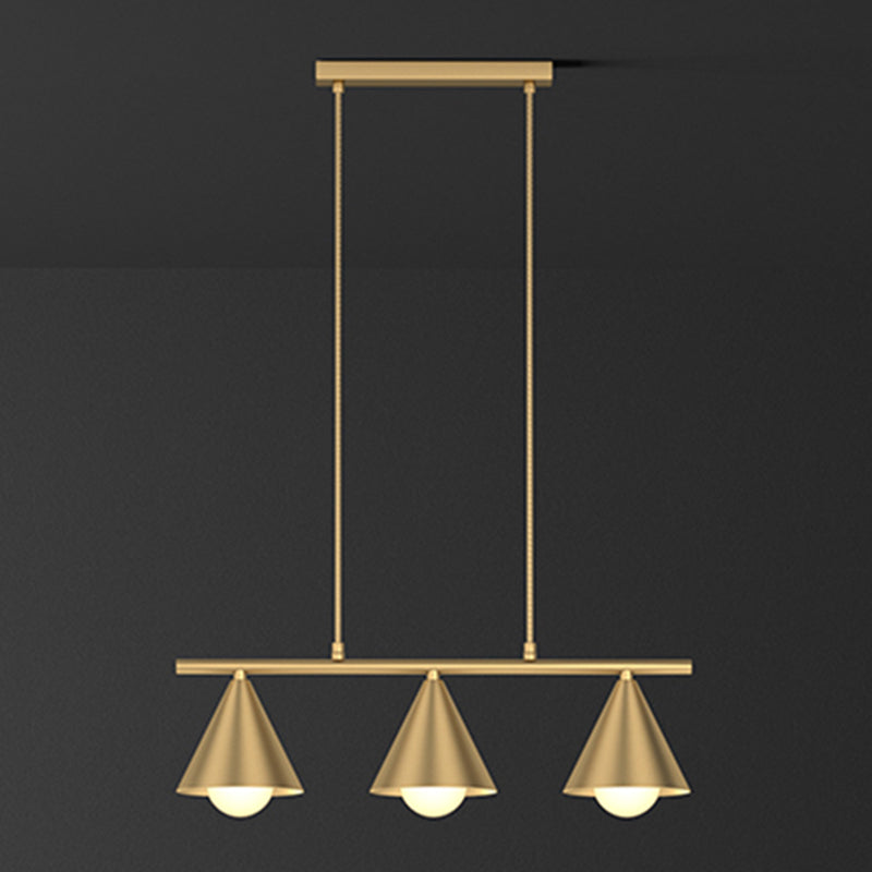 Cone Island Lights Contemporary Metal Island Plafond Light in Gold