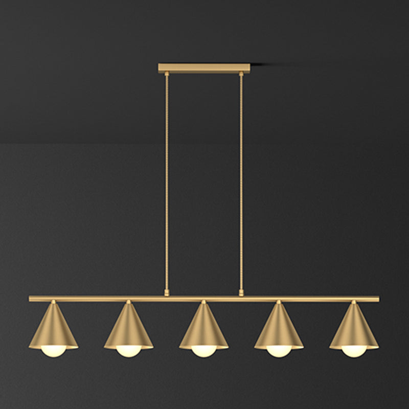Cone Island Lights Contemporary Metal Island Plafond Light in Gold