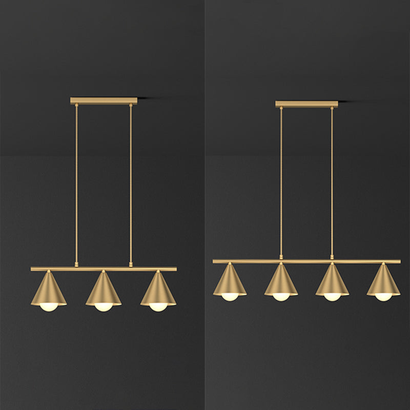 Cone Island Lights Contemporary Metal Island Plafond Light in Gold