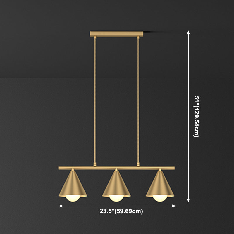 Cone Island Lights Contemporary Metal Island Plafond Light in Gold