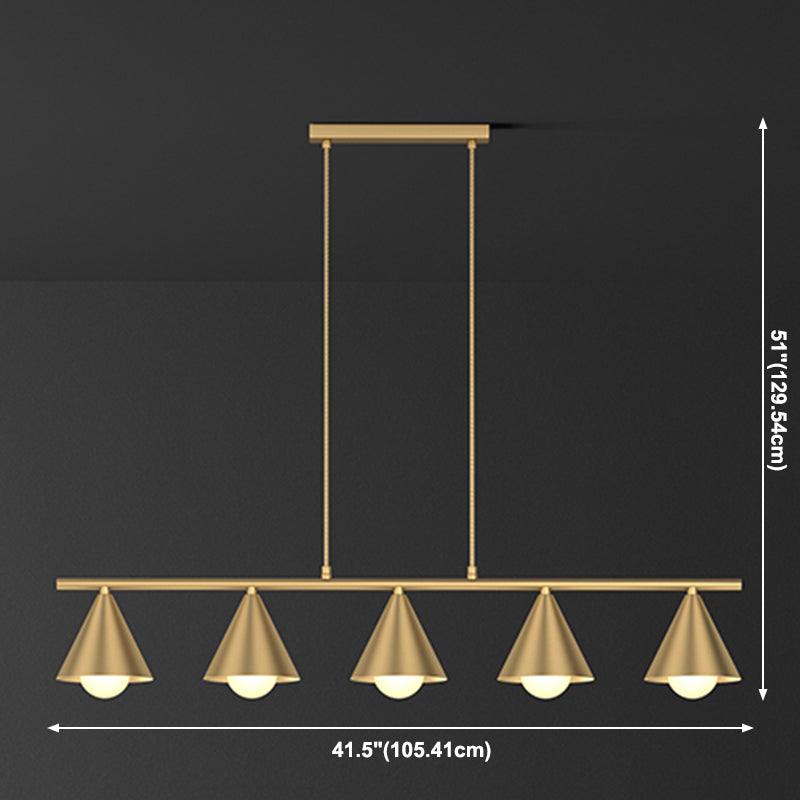 Cone Island Lights Contemporary Metal Island Plafond Light in Gold