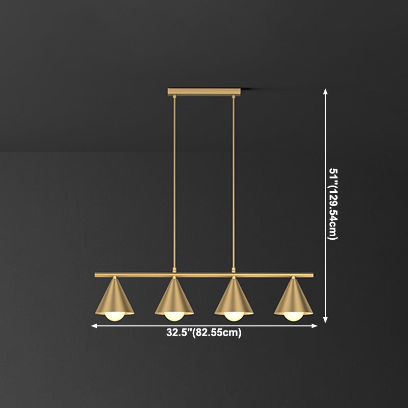 Cone Island Lights Contemporary Metal Island Plafond Light in Gold