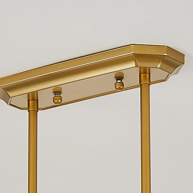 Luces de la isla de cilindro Luz de techo de isla de metal contemporánea con sombra de vidrio