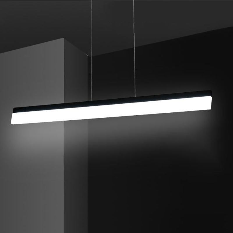 Idea de iluminación de isla lineal moderna Luces colgantes de aluminio con sombra acrílica