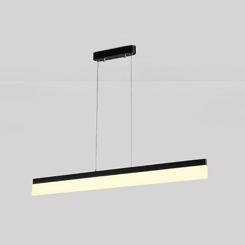 Idea de iluminación de isla lineal moderna Luces colgantes de aluminio con sombra acrílica