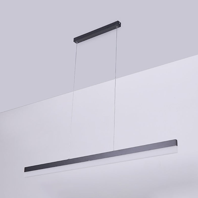 Idea de iluminación de isla lineal moderna Luces colgantes de aluminio con sombra acrílica