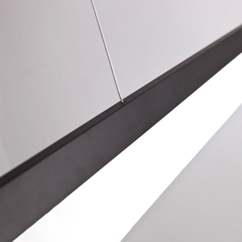 Idea de iluminación de isla lineal moderna Luces colgantes de aluminio con sombra acrílica