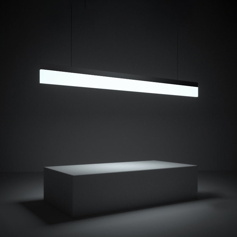 Idea de iluminación de isla lineal moderna Luces colgantes de aluminio con sombra acrílica
