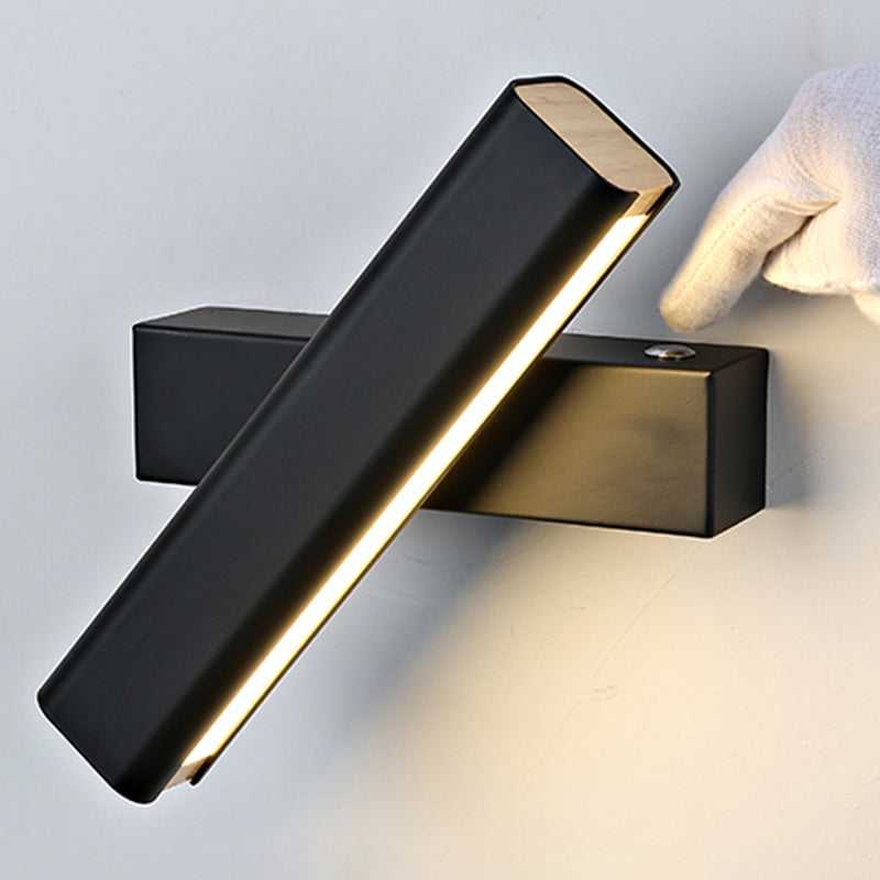 1 Light Rectangular Shade Wall Lighting Modern Style Metal Wall Mounted Light Fixture