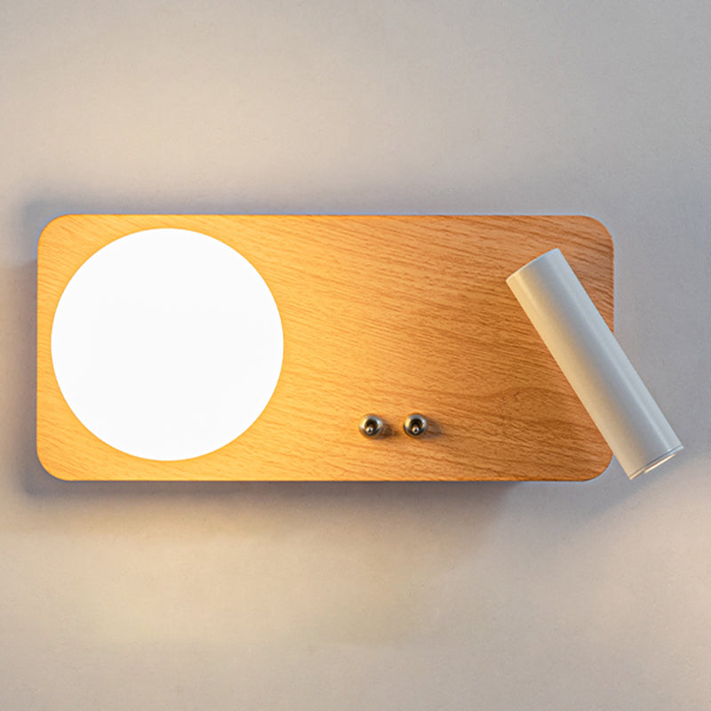 2 luces de lectura geométrica de la iluminación de pared de estilo moderno lámpara montada en la pared en marrón