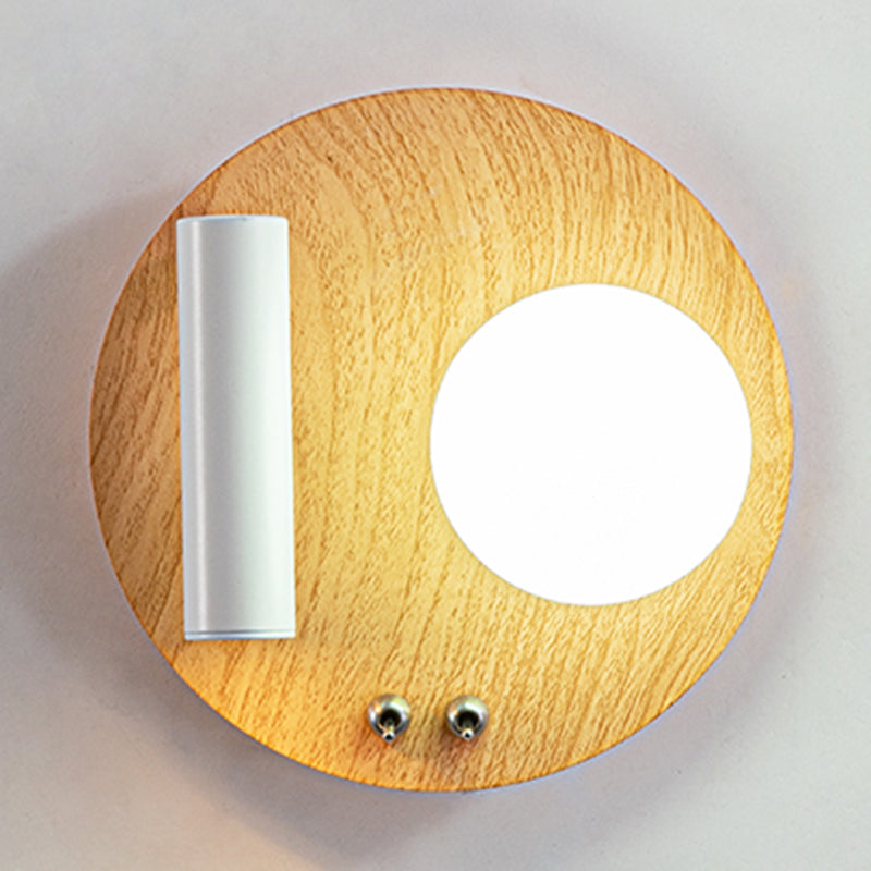 2 luces de lectura geométrica de la iluminación de pared de estilo moderno lámpara montada en la pared en marrón