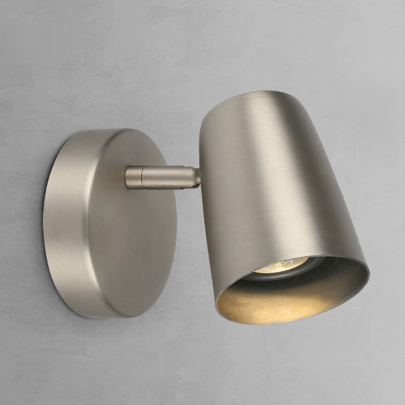 Lámparas de pared de pared de cilindro de metal contemporáneos 1 lámparas de luz de luz en plata