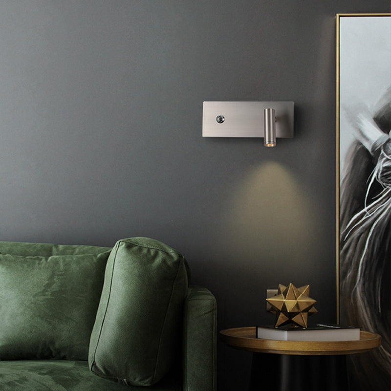 Einstellbare 1 leichte rechteckige LED -Wandlampen moderne Metallleuchten im modernen Stil