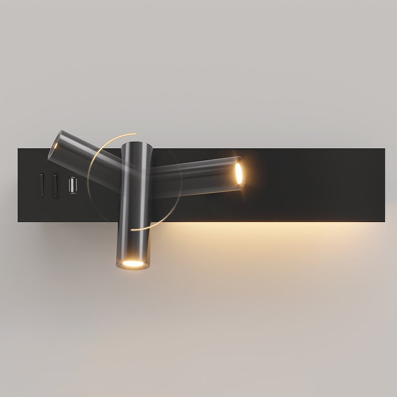 Lámparas de pared LED rectangulares ajustables lámparas de aplanque de metal de estilo moderno