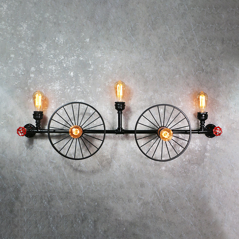 Illuminazione a parete in metallo multiple industriale pipa da acqua sfumatura lampada montata a parete