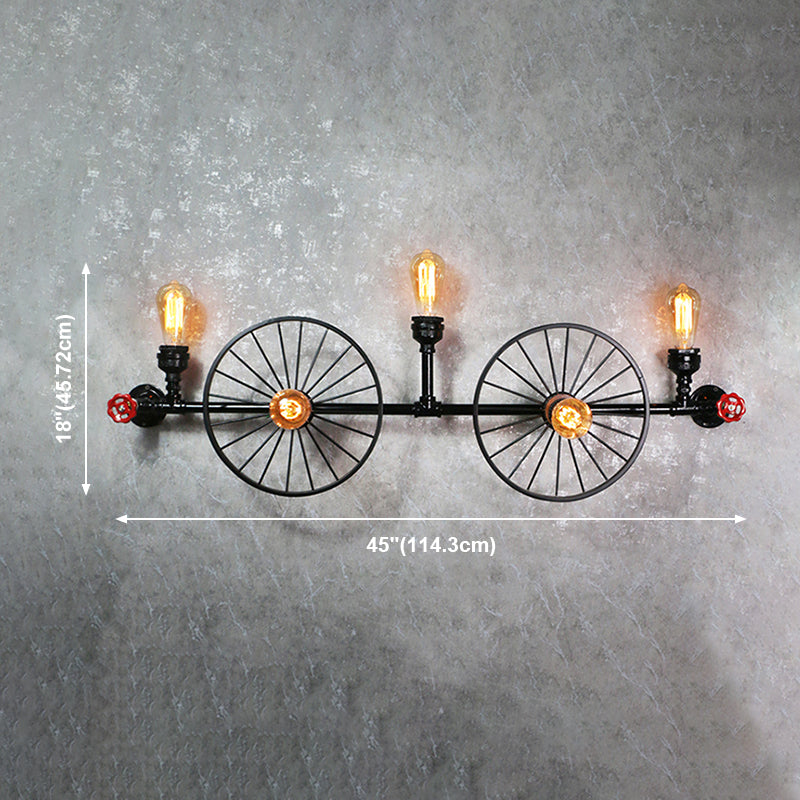 Illuminazione a parete in metallo multiple industriale pipa da acqua sfumatura lampada montata a parete