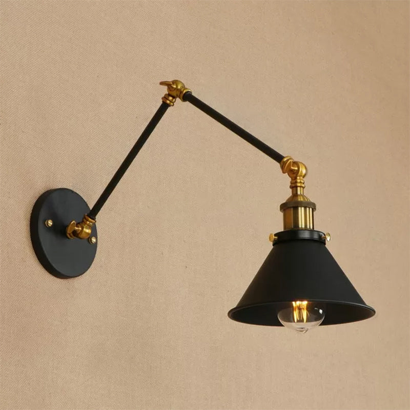 Industrial Swing Arms Wall Mounted Light Metal 1 Light Wall Mounted Lamp