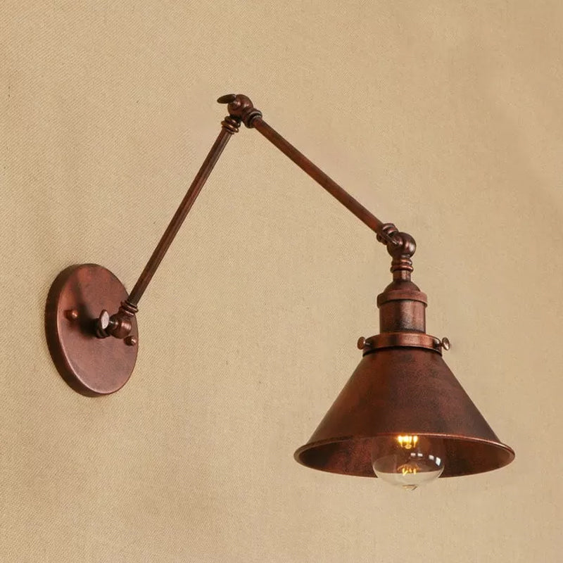 Industrial Swing Arms Wall Mounted Light Metal 1 Light Wall Mounted Lamp