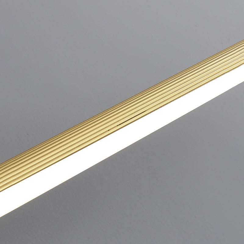 1 Light Linear Wall Lighting Modern Style Mirror Wall Mounted Light Fixture in Brass