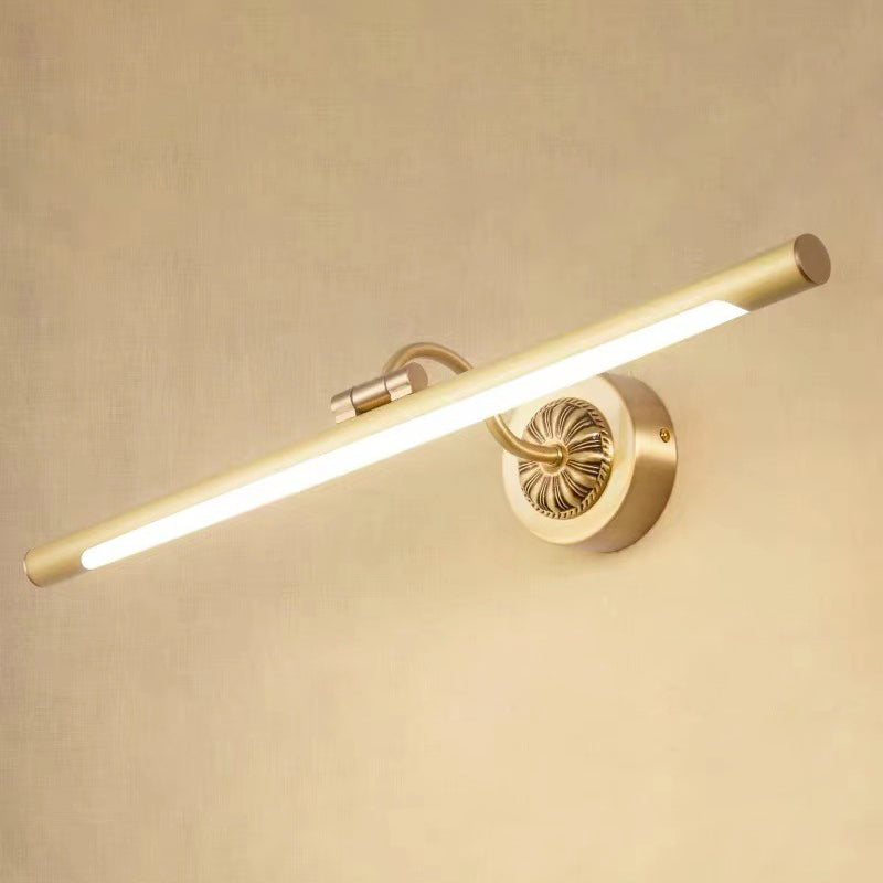 1 Light Linear Wall Lighting Modern Copper Mirror Wall Mounted Light Fixture