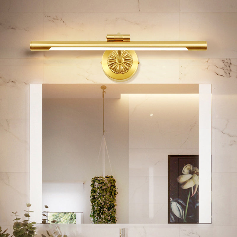 1 Light Linear Wall Lighting Modern Copper Mirror Wall Mounted Light Fixture