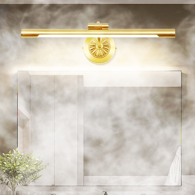 1 Light Linear Wall Lighting Modern Copper Mirror Wall Mounted Light Fixture
