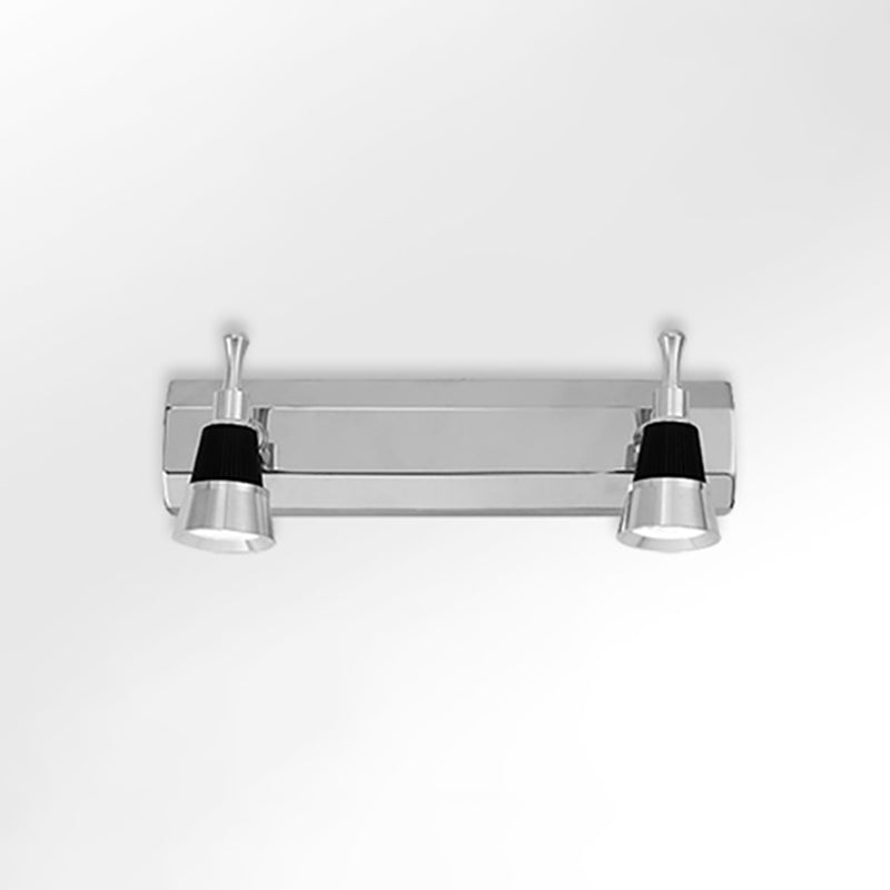 Multi Lights Metal Wall Lighting Modern Style Mirror Wall Mounted Light Fixture in Silver