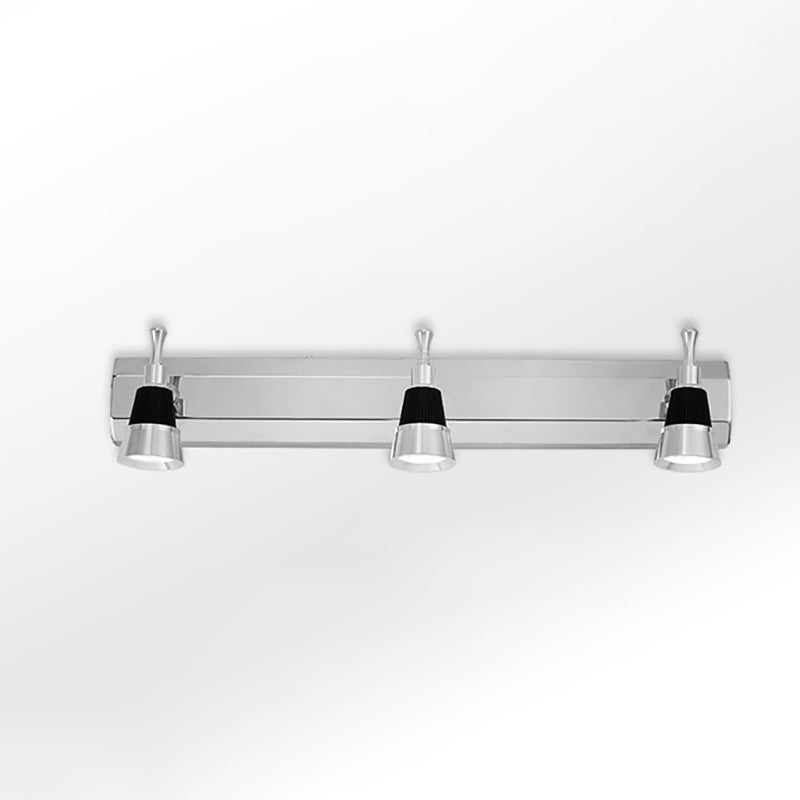 Multi Lights Metal Wall Lighting Modern Style Mirror Wall Mounted Light Fixture in Silver