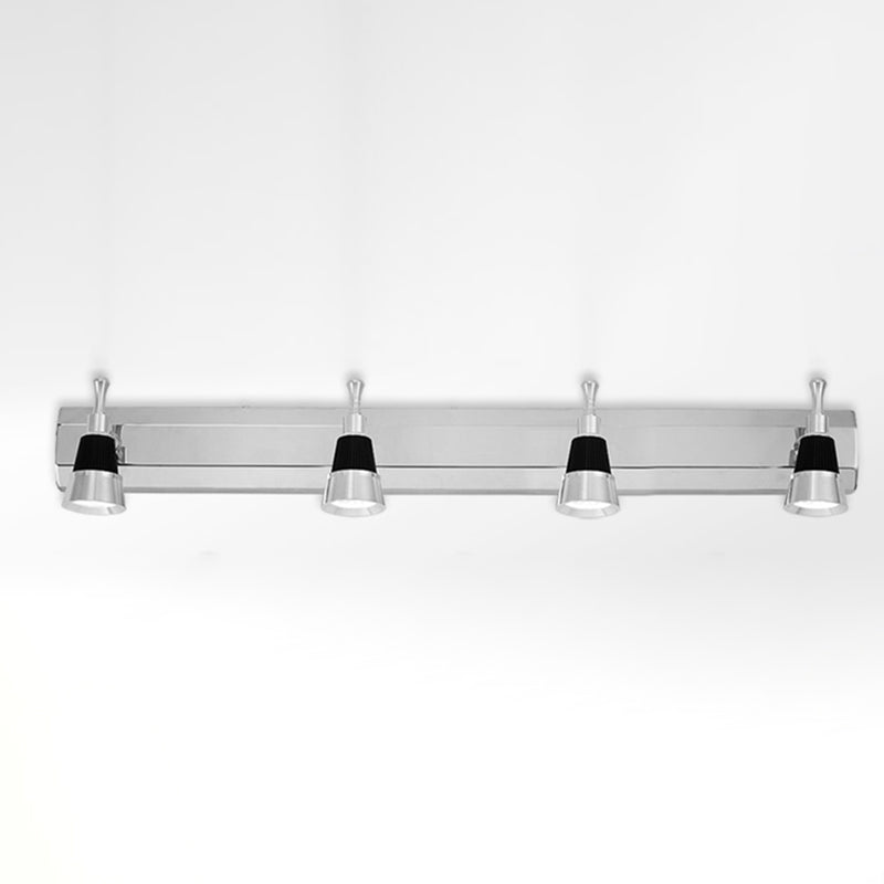Multi -Leuchten Metallwandbeleuchtung moderner Spiegel Wandmontageleuchte in Silber