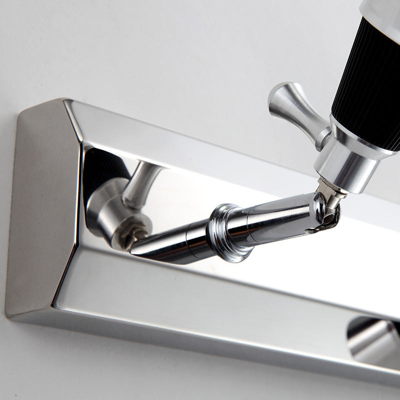 Multi Lights Metal Wall Lighting Modern Style Mirror Wall Mounted Light Fixture in Silver