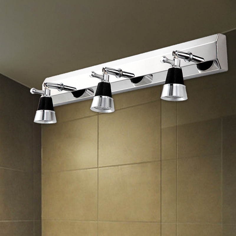 Multi -Leuchten Metallwandbeleuchtung moderner Spiegel Wandmontageleuchte in Silber