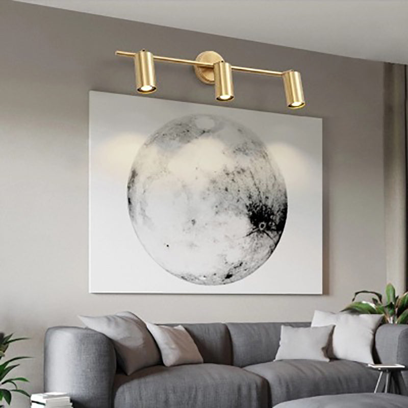 Illuminazione a parete a più luci moderna lampada montata a parete in metallo in ottone