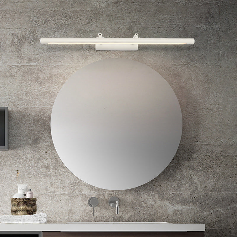 Moderne luci di vanità montate a parete lineare Luci specchietti per vanità in metallo con ombra acrilica