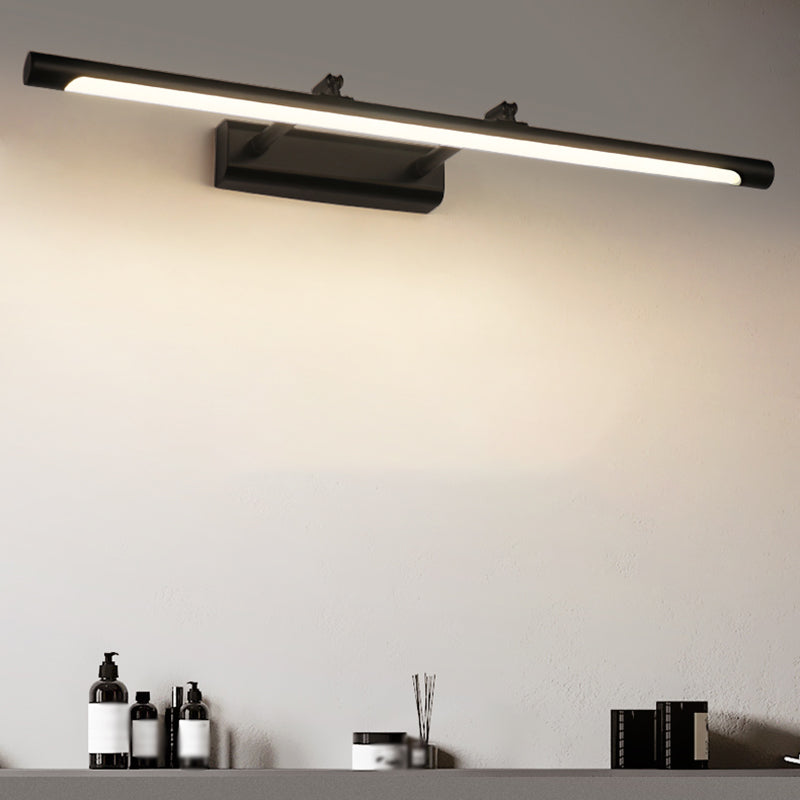 Moderne luci di vanità montate a parete lineare Luci specchietti per vanità in metallo con ombra acrilica