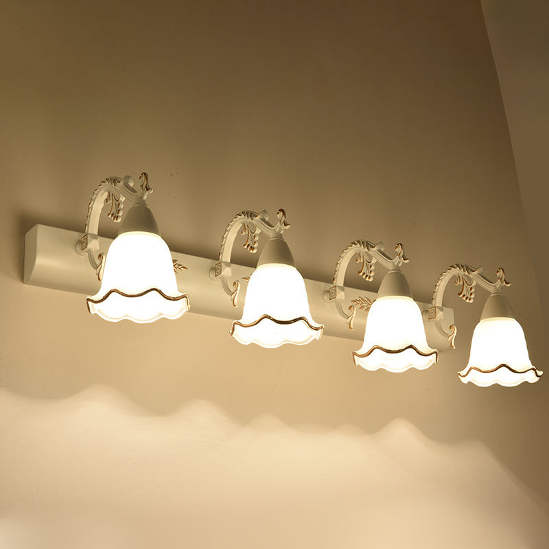 American Style Bell Shape Vanity Sconce Lights Glass Wall Mounted Vanity Lights