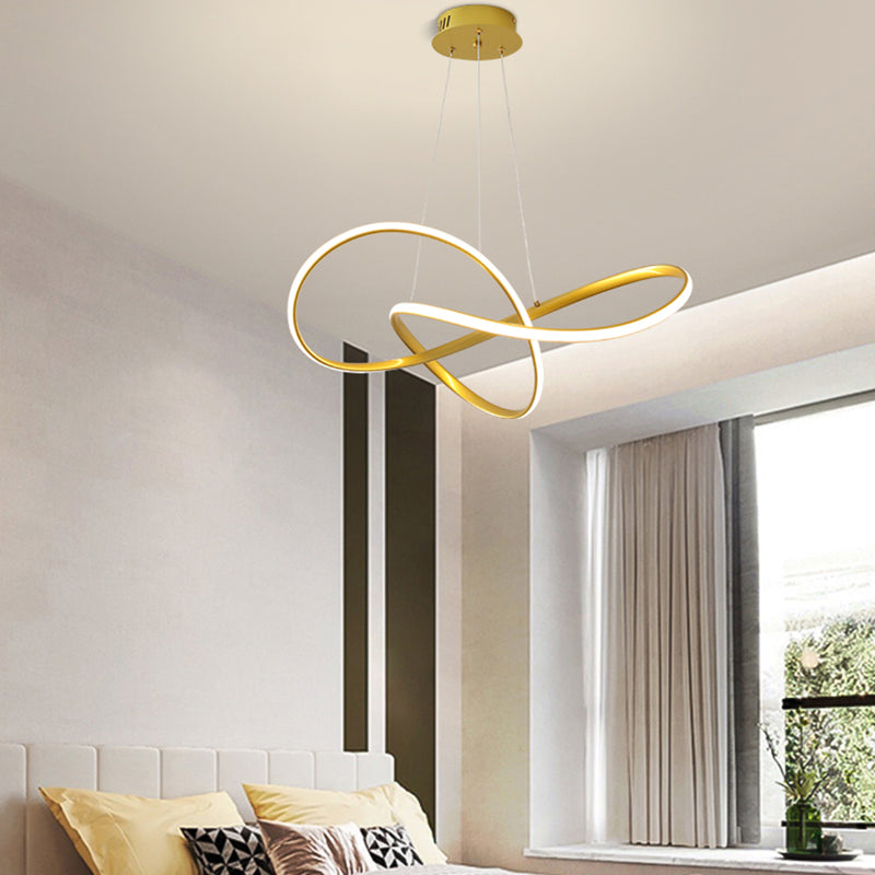 Modern Twisting Chandelier Pendant Light Metal Single Light Chandelier