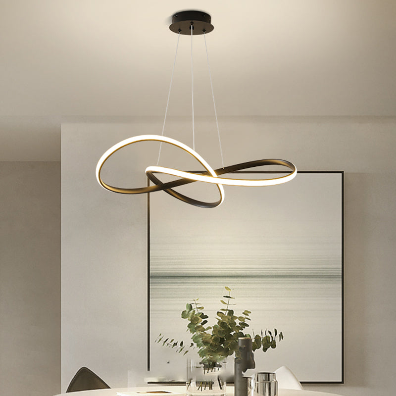 Modern Twisting Chandelier Pendant Light Metal Single Light Chandelier