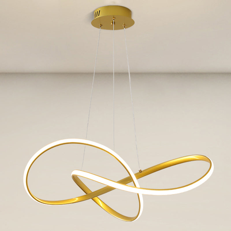 Modern Twisting Chandelier Pendant Light Metal Single Light Chandelier
