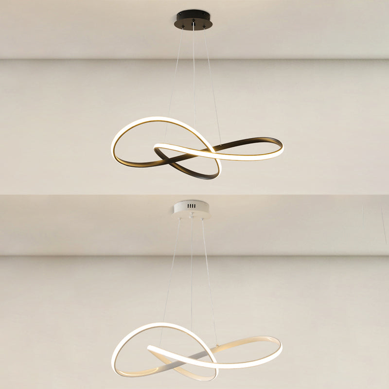 Modern Twisting Chandelier Pendant Light Metal Single Light Chandelier