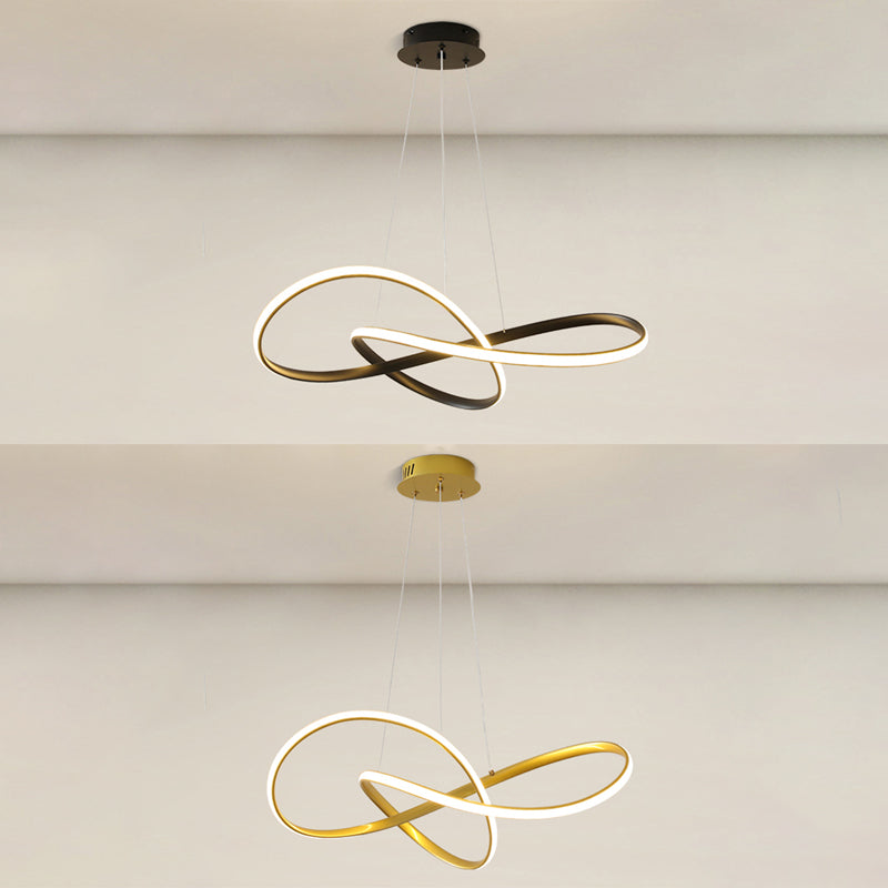 Modern Twisting Chandelier Pendant Light Metal Single Light Chandelier