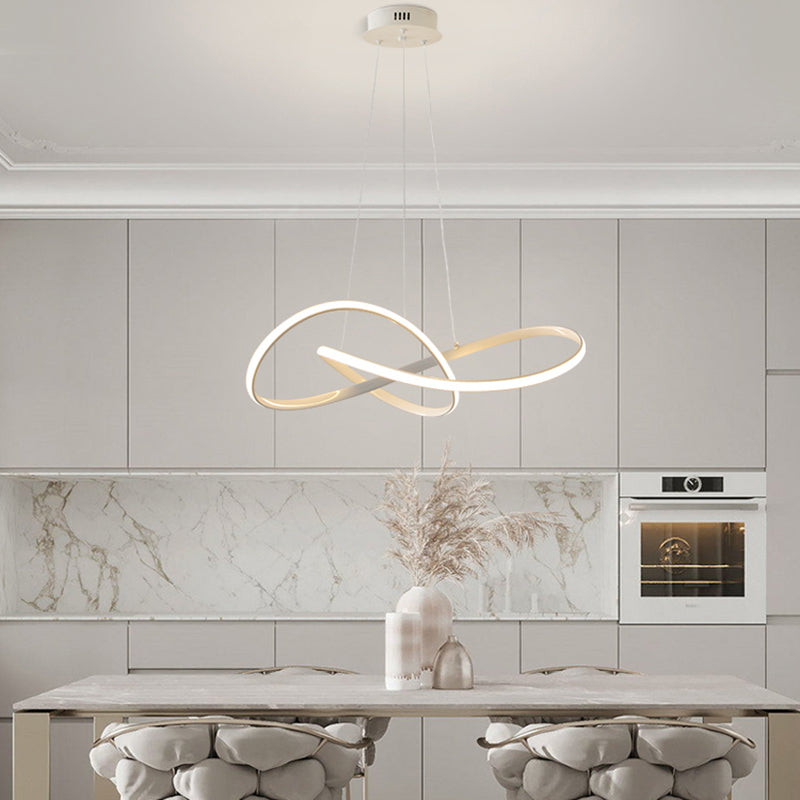Modern Twisting Chandelier Pendant Light Metal Single Light Chandelier
