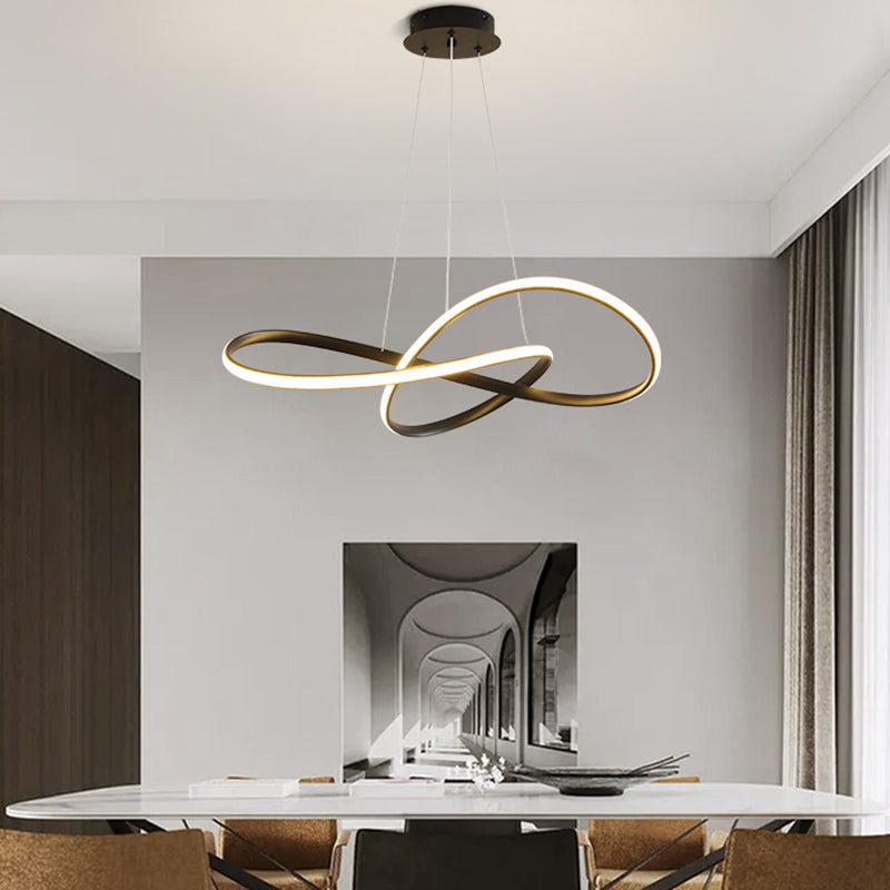 Modern Twisting Chandelier Pendant Light Metal Single Light Chandelier