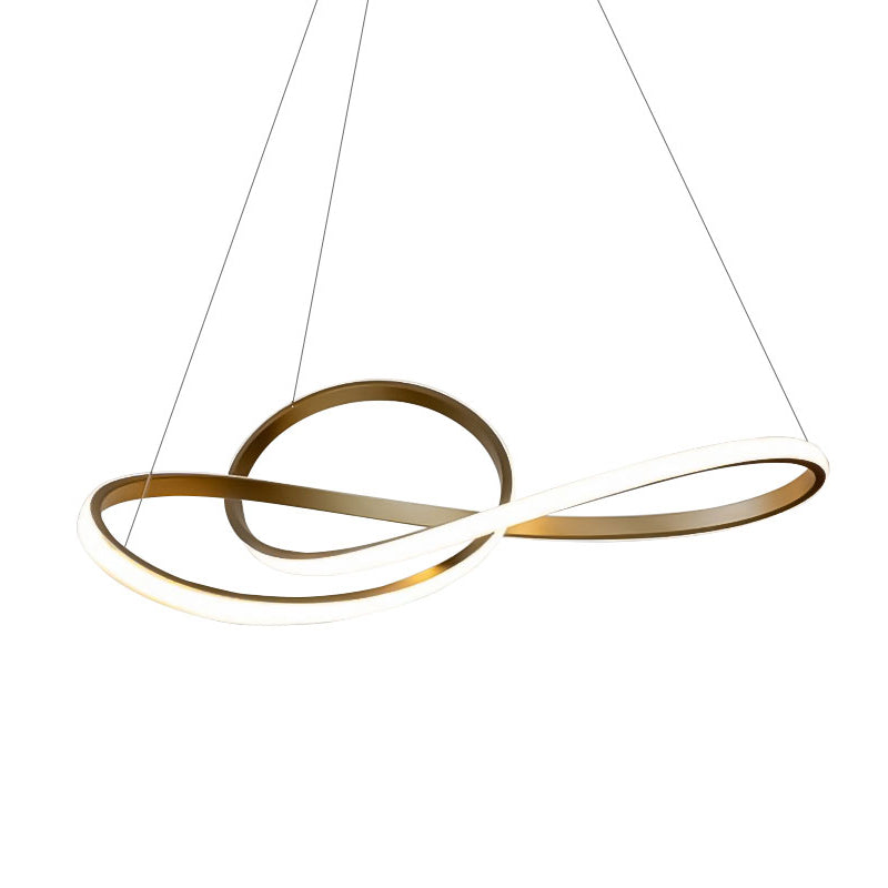 Modern Linear LED Pendant Chandelier Light Aluminum Chandelier in Gold Finish