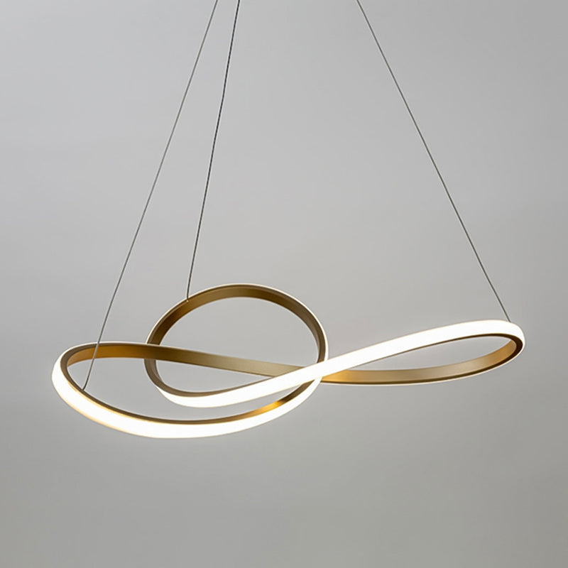 Modern Linear LED Pendant Chandelier Light Aluminum Chandelier in Gold Finish