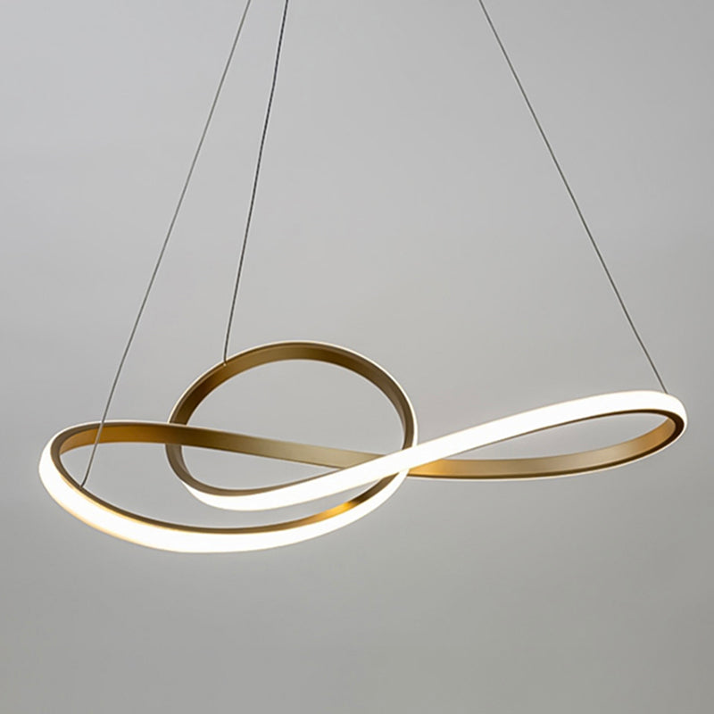 Modern Linear LED Pendant Chandelier Light Aluminum Chandelier in Gold Finish