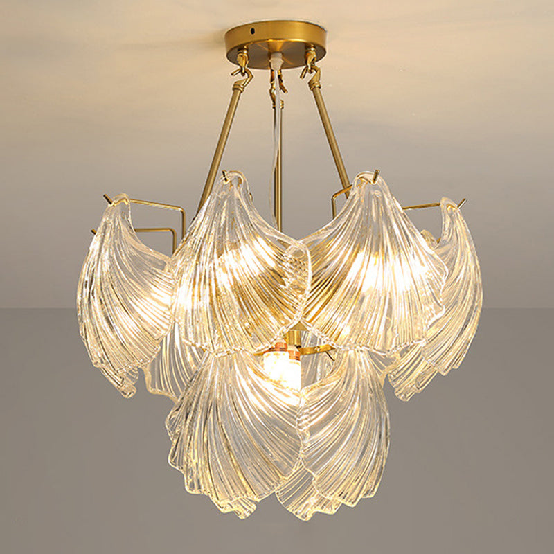 Light Luxury Style Pendant Chandelier Light Glass Chandelier for Living Room