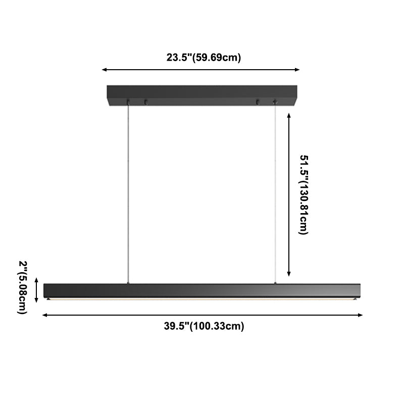 Luz Led Island Lighture Nordic Modern Style Comedor Rectángulo Luz de colgante